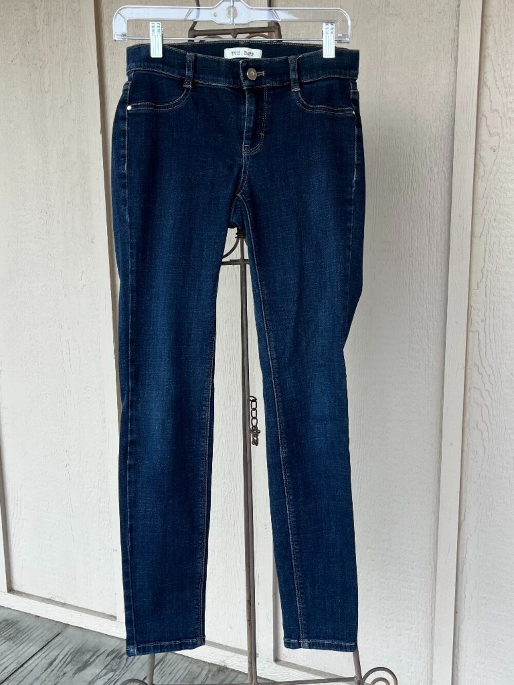 WHBM Womens Jeans Skinny Leg Mid Rise Dark Blue Wash Everyday to Dressy Size S